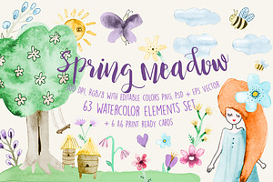 Spring Meadow Watercolor Set