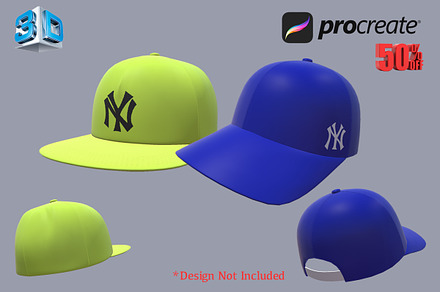 3D Model Baseball Cap for Procreate, an Object 3D Model by Shorty Graphics Shop