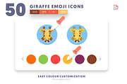 50 Giraffe Emoji Icons, an Emoji Icon by Dighital (Thumbnail 8 of 10)