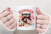Funny Raccoon Summer Beach PNG, a Work Illustration by Sublimation Artist (Thumbnail 7 of 9)