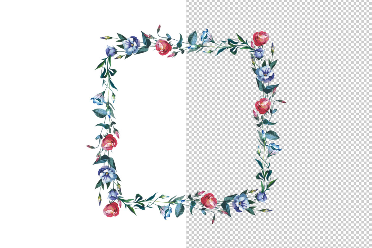 Watercolor Flower Wreath PNG set, a Decorative Illustration by WatercolorPNG.com (Photo 3 of 8)