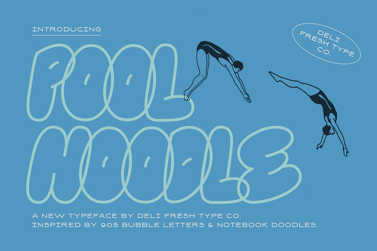 Pool Noodle: A Bubble Letter Font, a Handwritten Font by DeliFreshTypeCo. (Photo 1 of 7)