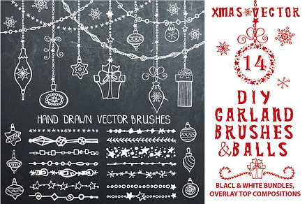 Christmas.DIY garland brushes set