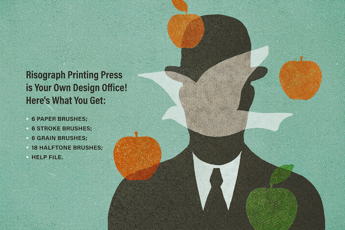 Printing Press Procreate Brushes, a Brush Add-On by pixelbuddha.net (Photo 2 of 11)