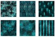 Teal Gothic digital paper, a Pattern Graphic by CreationArt (Thumbnail 2 of 6)