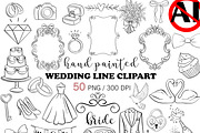 Hand Painted Wedding PNG Black Line, a Person Illustration by PatternPalette (Thumbnail 1 of 7)