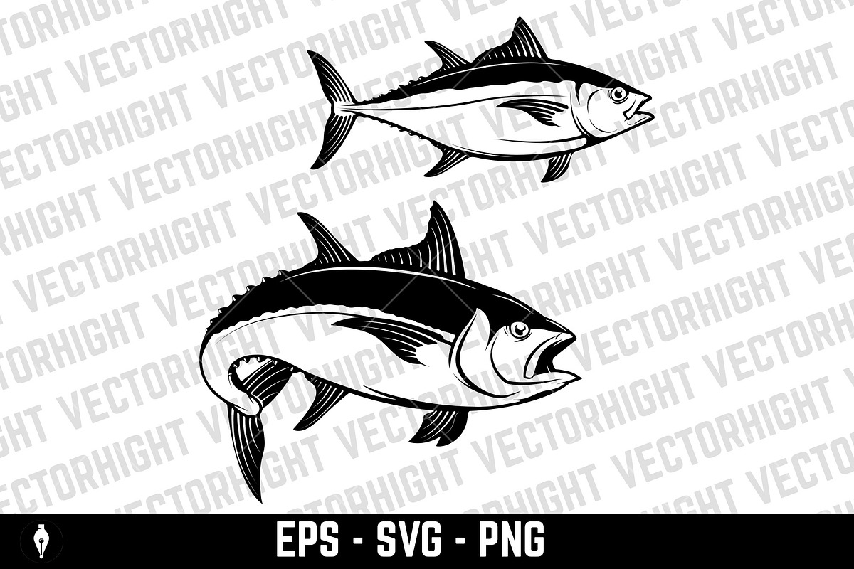 Tuna fish icons. Vector illustratio, an Animal Illustration by Vectorhight