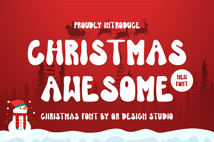 Christmas Awesome, a Handwritten Font by QR Design Studio