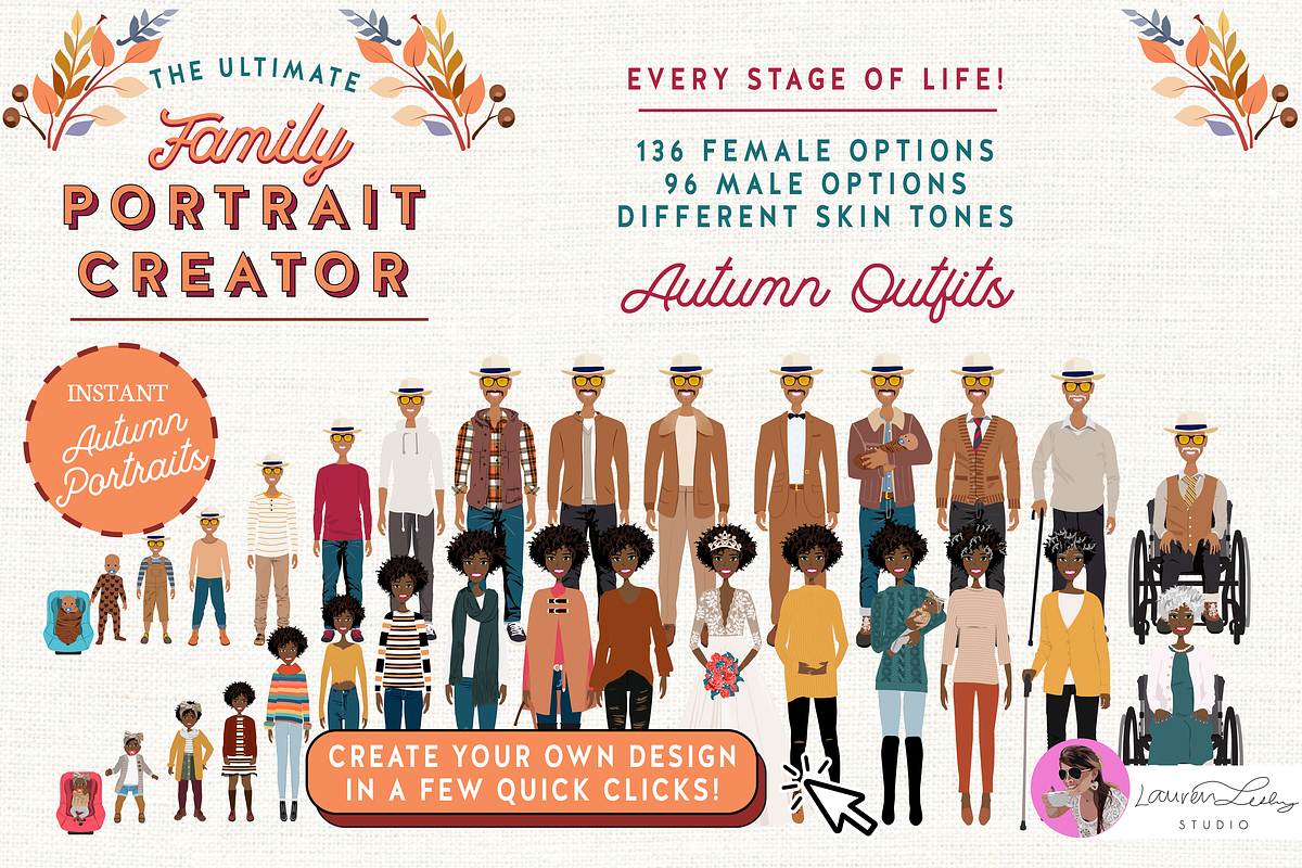 Portrait Creator Fall Outfits Family, a Person Illustration by Lauren Lesley Studio (Photo 14 of 18)
