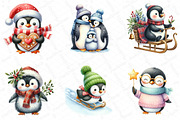 Winter Penguin Christmas Clipart, an Illustration by DreamPrint404 (Thumbnail 4 of 5)