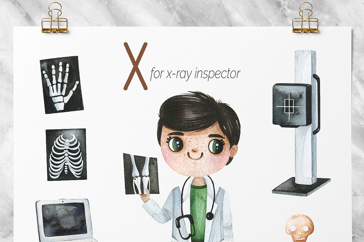 Cute Alphabet Professions. Part 2, an Object Graphic by Kate_Rina (Photo 12 of 17)