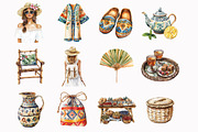 Watercolor Morocco Spirit Clipart, an Illustration by Design Market (Thumbnail 2 of 5)