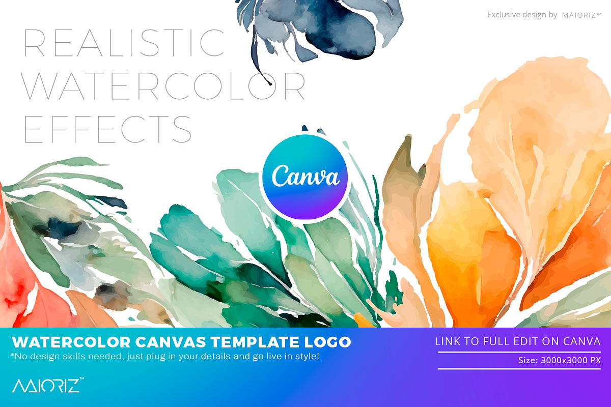 Watercolor Canva Logo Bundle, a Branding & Logo Template by Maioriz Shop (Photo 3 of 4)
