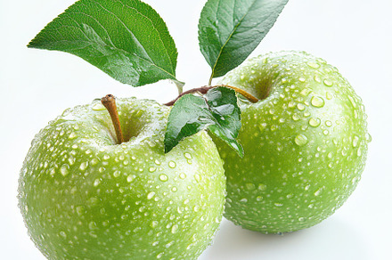 Fresh green apple isolated on transp, a Food & Drink Photo by Pixeness