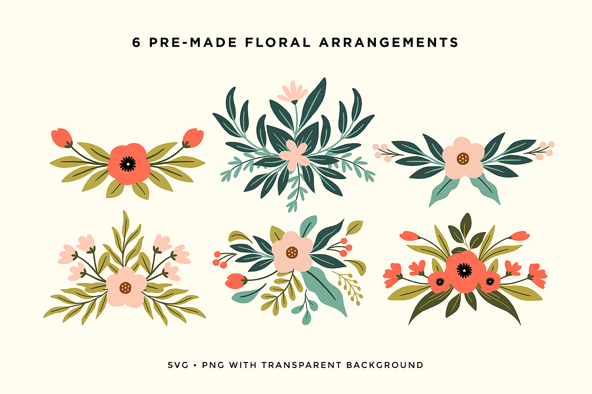 Colorful Pastel Floral Illustrations, a Pattern Graphic by Rough Edges Supply Co. (Photo 4 of 10)