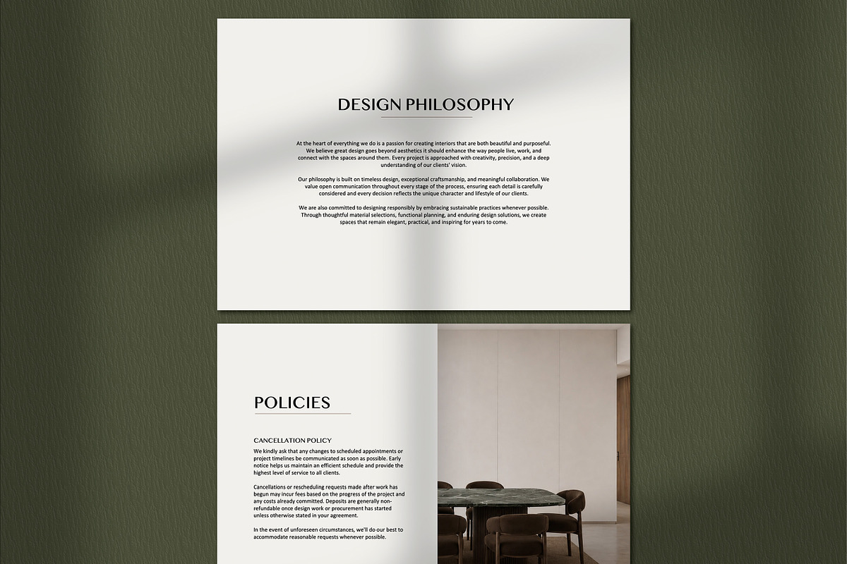 Interior Design Welcome Guide Clean, a Presentation Template by SKY CREATION (Photo 6 of 6)