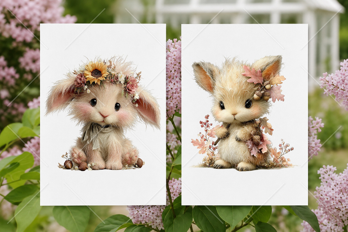 Whimsical Fall Autumn Bunny Clipart, a Seasonal Illustration by Canvas Craft (Photo 8 of 10)