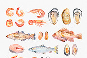 La Mer Mediterranean Seafood Graphic, a Food Illustration by Volha Studio (Thumbnail 4 of 15)