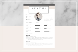 Arya Stark Resume Template and Cover