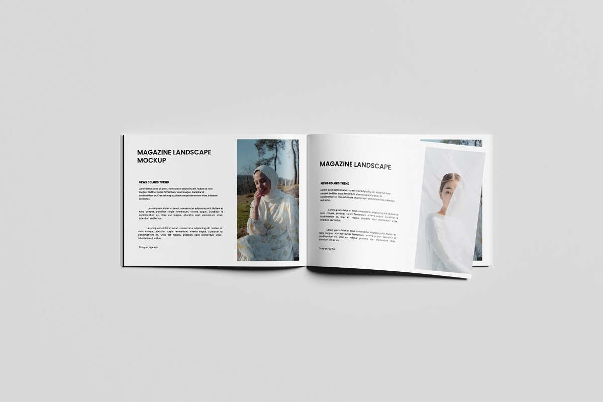 A4 Landscape Magazine Mockup, a Books & Magazine Mockup by Akaimockup