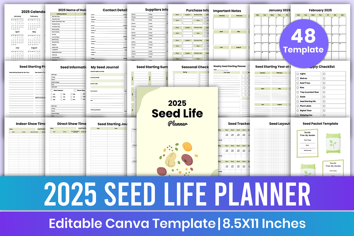 2025 Seed life Planner Canva Kdp, a Stationery Template by Mustafiz (Photo 1 of 7)