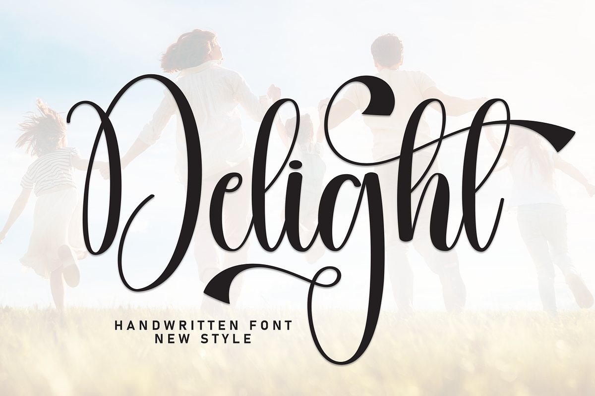 Delight | Script Font, a Handwritten Font by Scratchones (Photo 1 of 9)