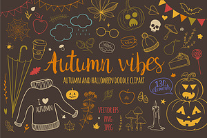 Autumn vibes: Fall Halloween doodles