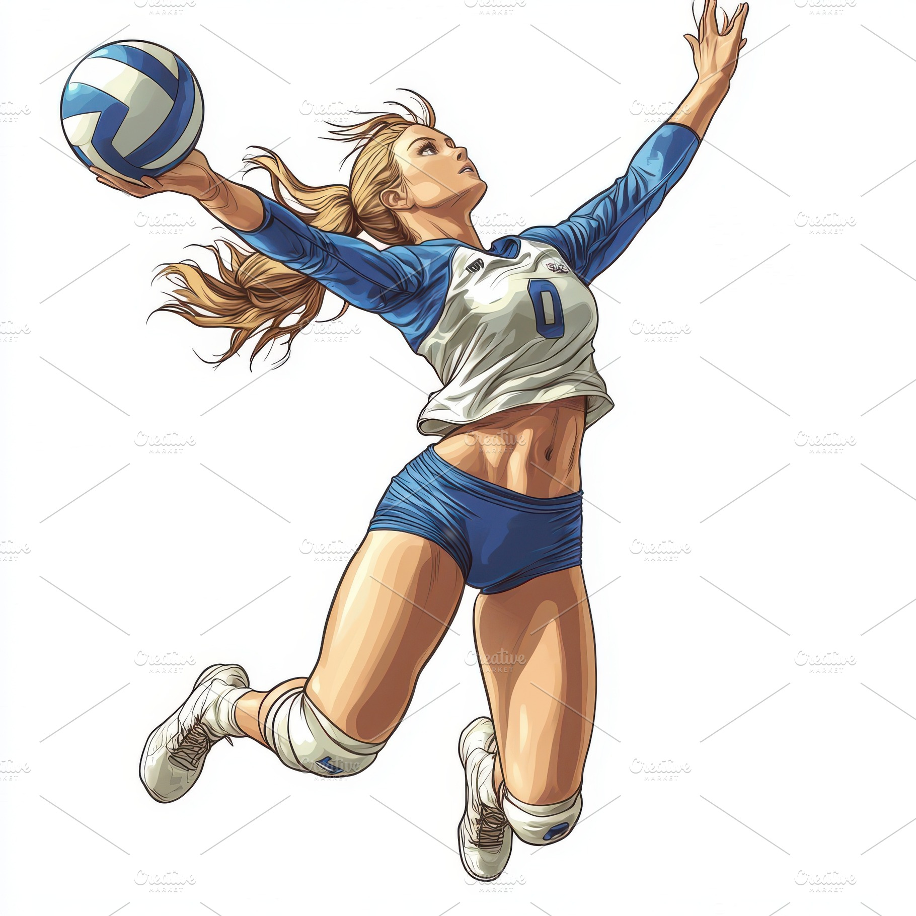 Female Volleyball Player Dynamic Act, a Sports & Recreation Photo by Pixeness Studio