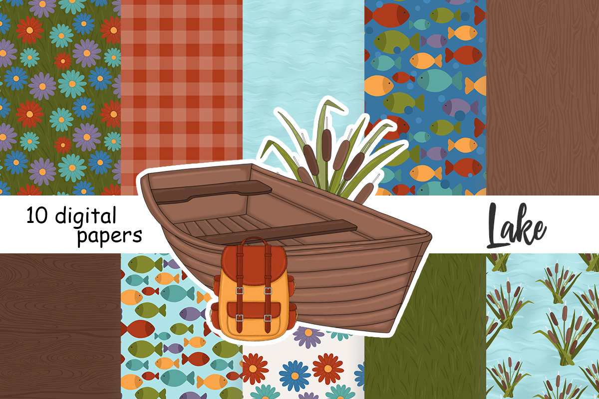 Lake Patterns, a Pattern Graphic by GlamArtZhanna (Photo 1 of 3)
