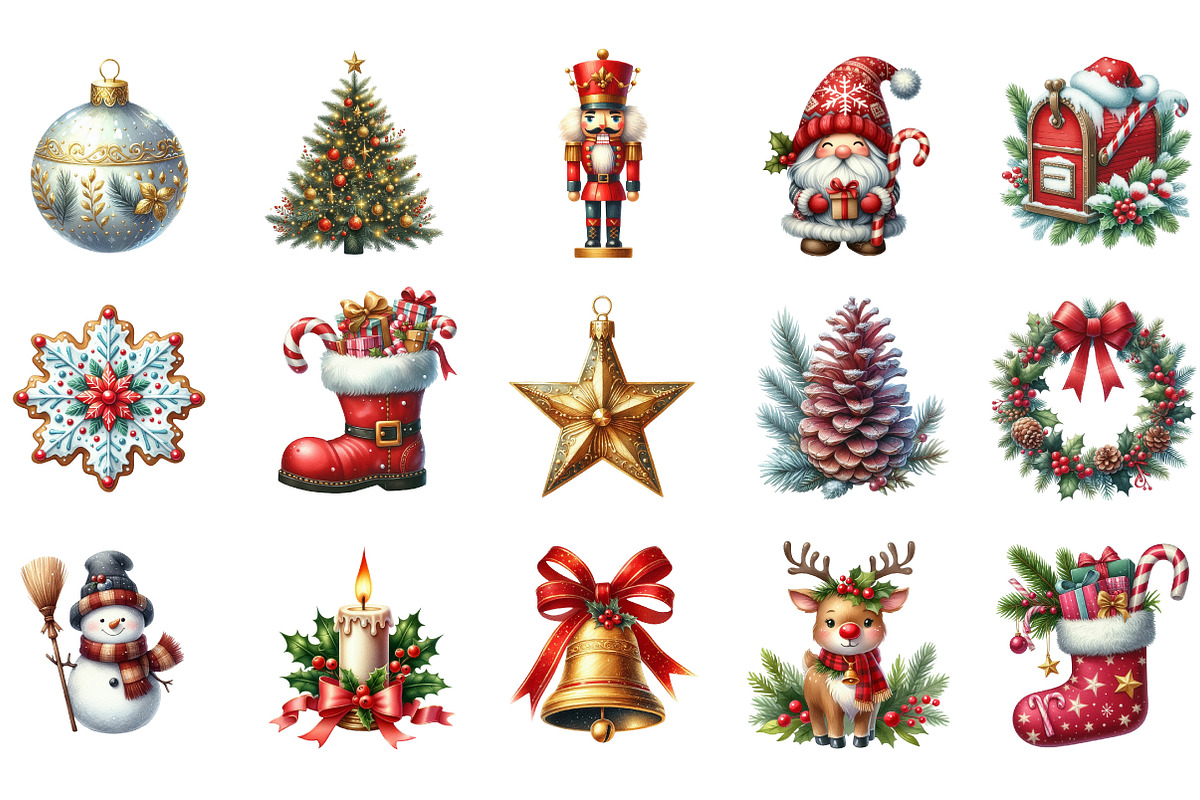 Cozy Christmas Clipart, an Illustration by Designking (Photo 3 of 5)