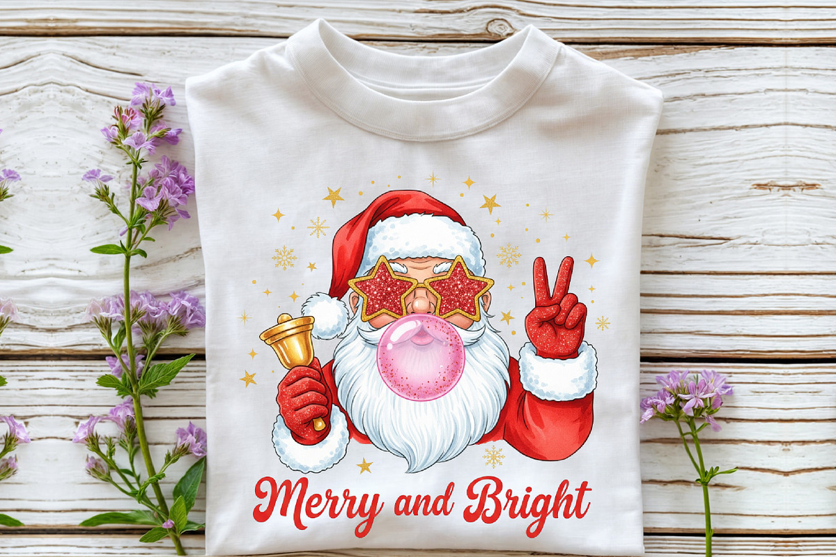 Retro Santa Blowing Bubble PNG, a Seasonal Illustration by Rose Art (Photo 4 of 4)