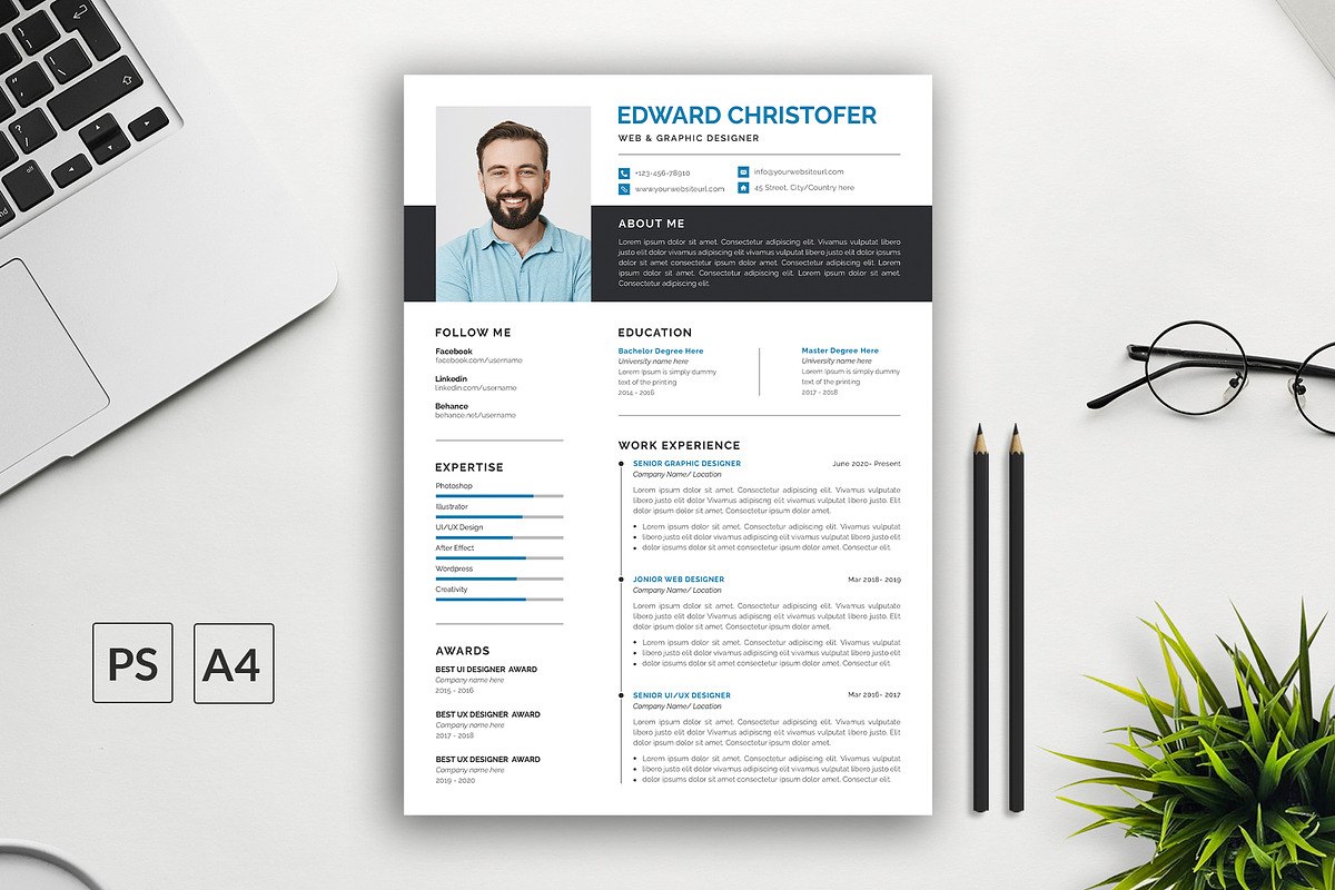 Resume / CV Template, a Resume Template by Abdul Studio (Photo 1 of 5)