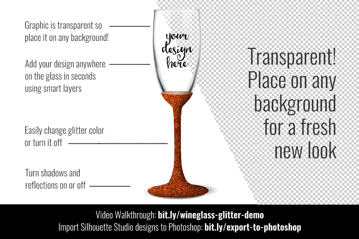 Champagne Flute Mockup w/ Glitter, a Product Mockup by SarahDesign (Photo 2 of 7)