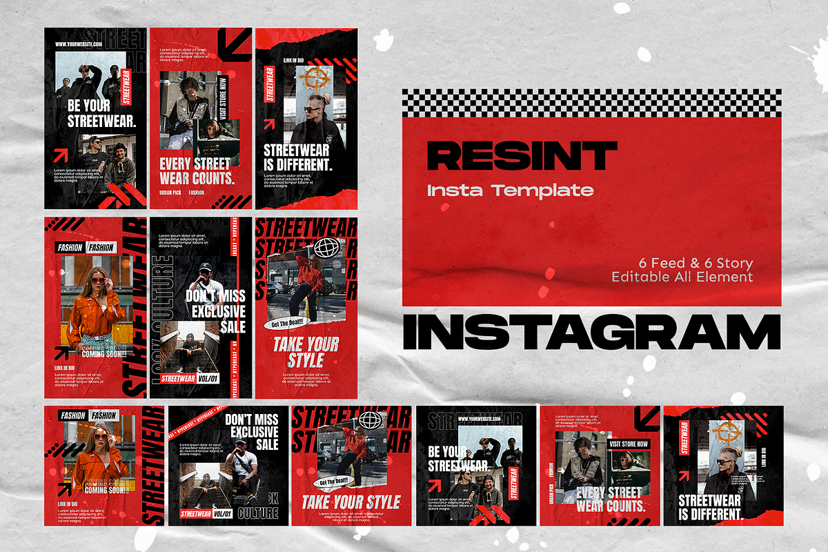 Resint Hypebeast Instagram Template, a Social Media Template by Shinra Labs (Photo 5 of 5)