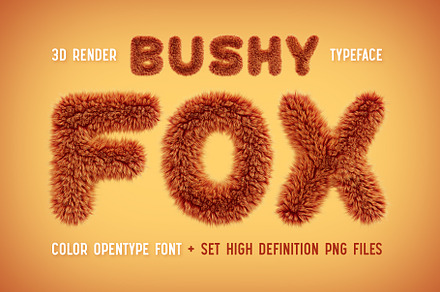 Bushy Fox color font, a Symbol Font by Gleb Guralnyk