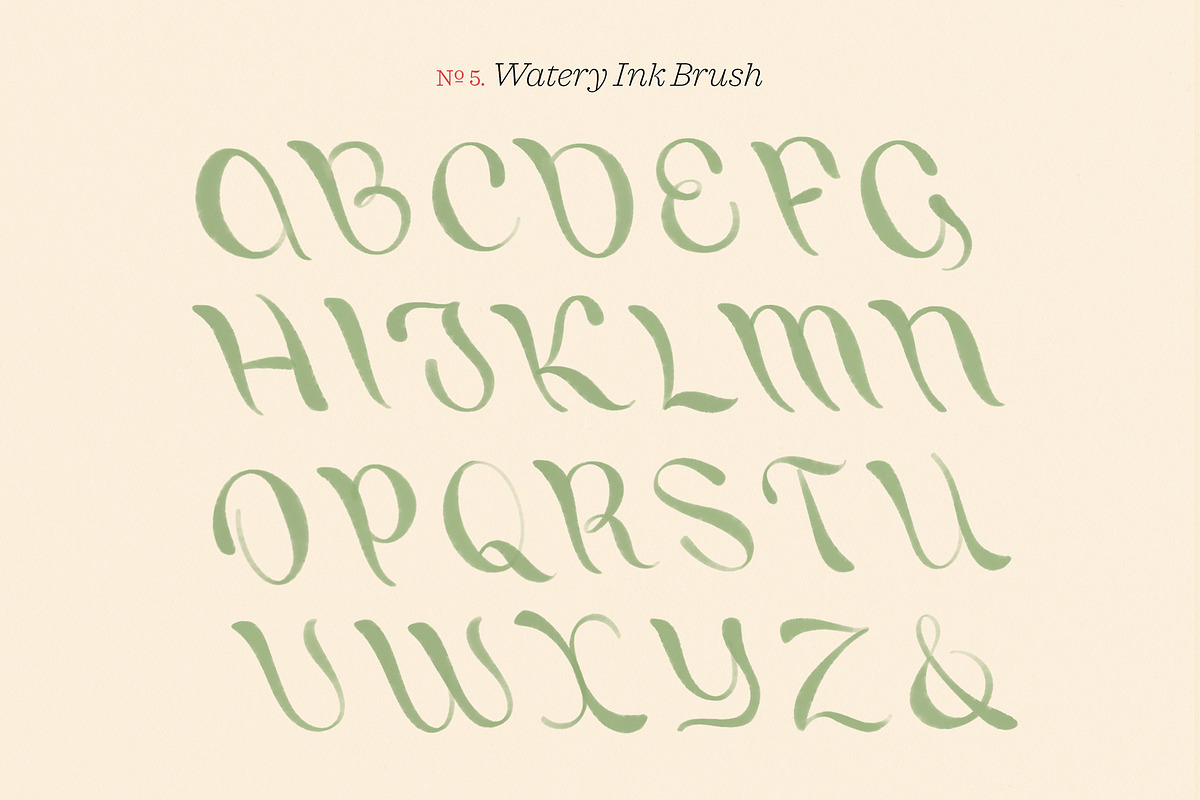 Inky Lettering Procreate Brush Set, a Brush Add-On by Molly Suber Thorpe (Photo 5 of 14)