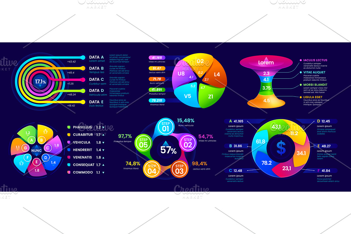 Presentation infographics diagram, a Finance Illustration by Vector Tradition