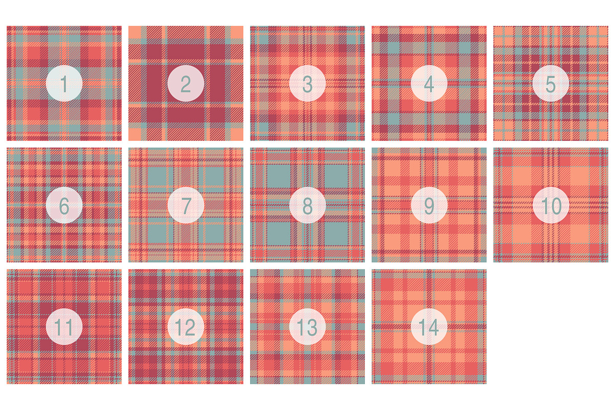 #234 Soft Coral Color Plaids, a Pattern Graphic by Plaid4You (Photo 2 of 5)