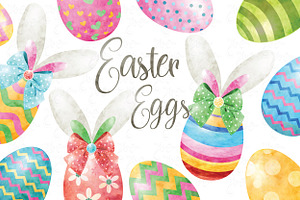 Watercolor Easter Egg Collection Set