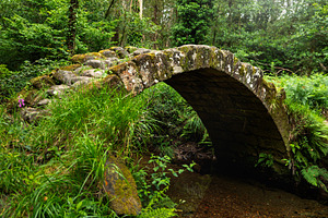 Medieval stone bridge over a stream, an Architecture Photo by Perpis