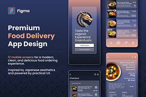 Japanese Food Delivery App UI Kit, an App Template by SpaceNymph