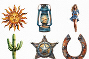 Watercolor Western Clipart Bundle, an Illustration by Craft Nest (Thumbnail 2 of 6)