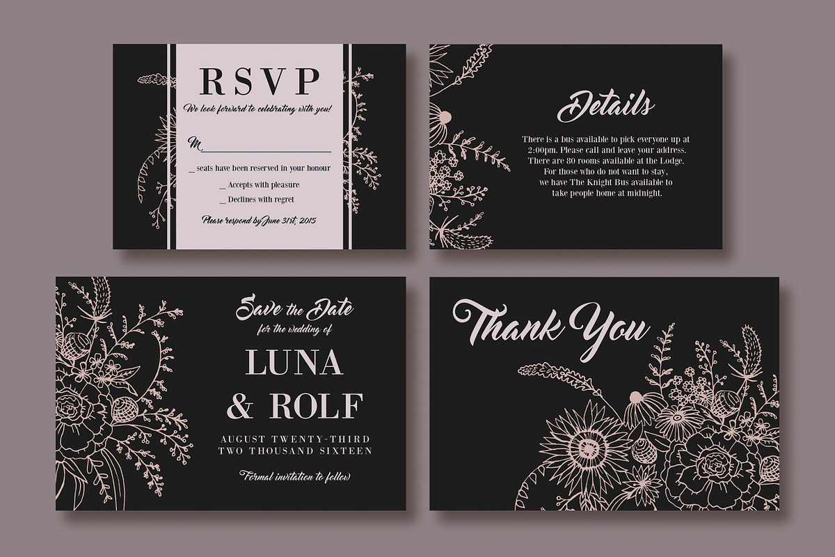 Line Bouquet Wedding Suite, an Invitation Template by Knotted Design (Photo 3 of 4)