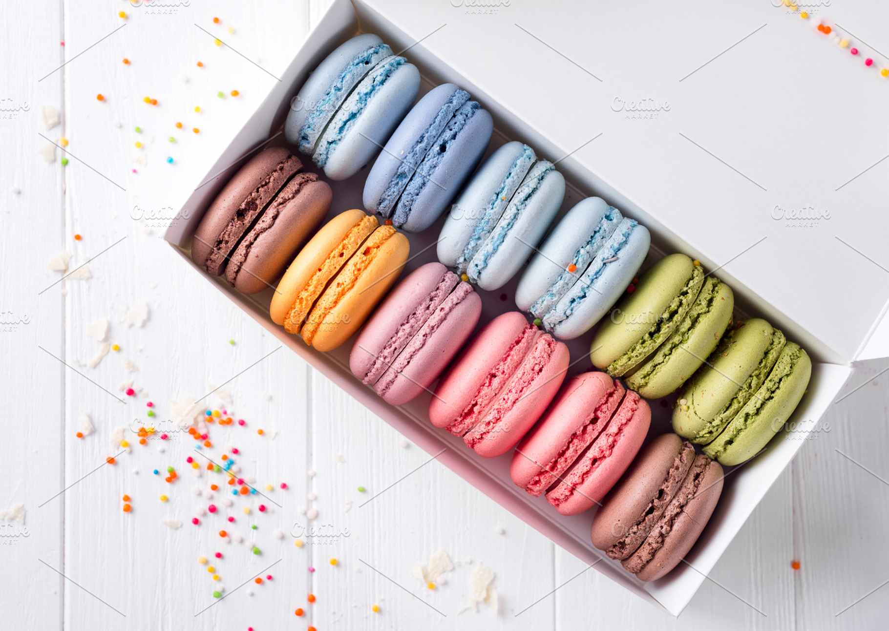 Colorful macaroons sweet macarons stock photo containing macaroon and sweet, a Food & Drink Photo by YuMyart