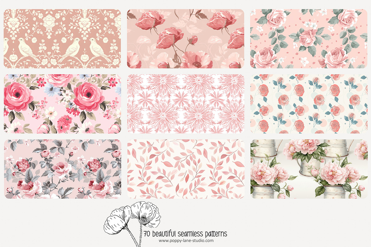 70 timeless pink seamless pattern, a Pattern Graphic by Poppy Lane Studio (Photo 4 of 10)