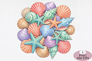 Pastel Seashell Collection PNG, an Illustration by Daily.Designs (Thumbnail 1 of 5)