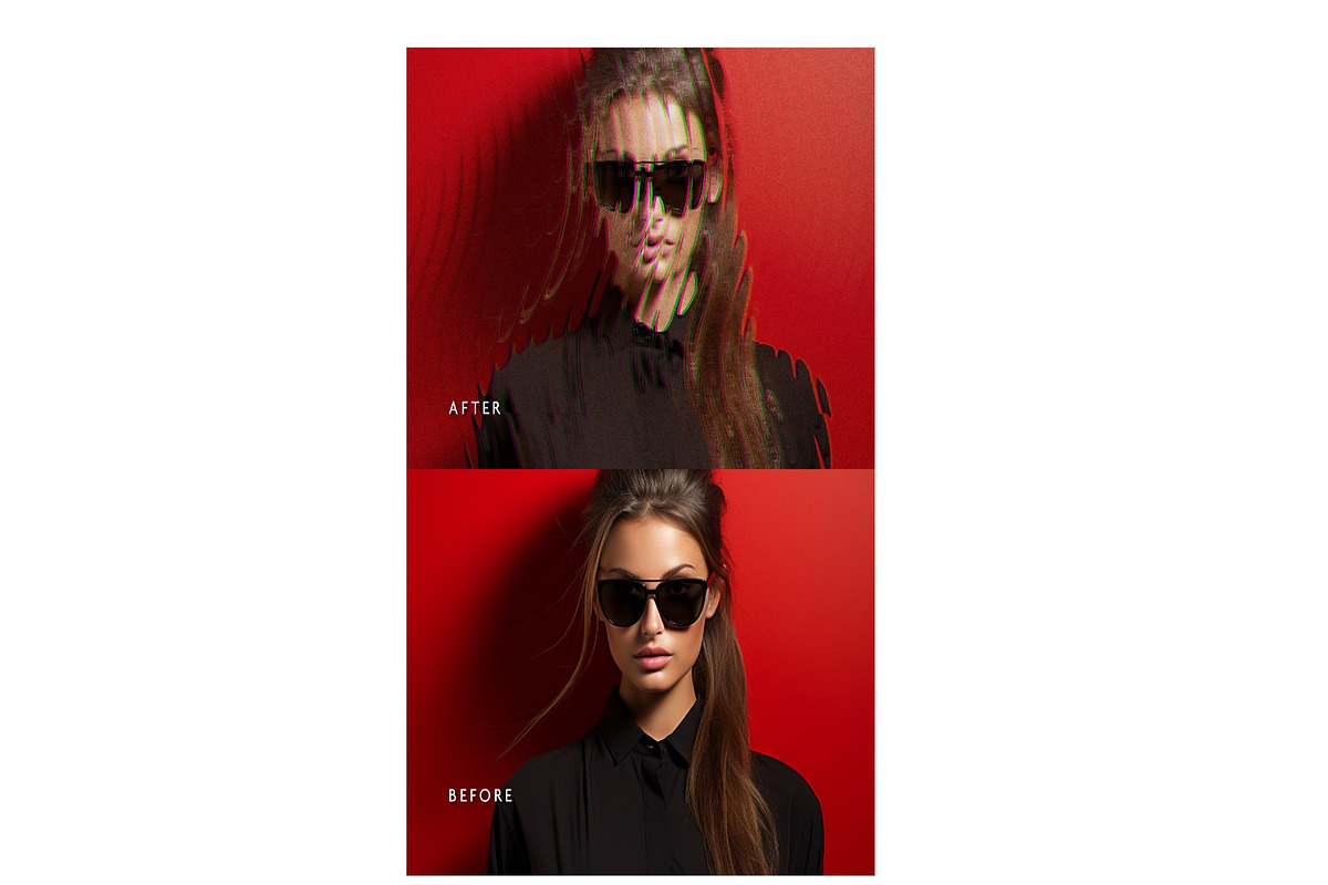 Glitch Warp Glass Photo Effect, a Brushes & More by studiogstock (Photo 2 of 2)