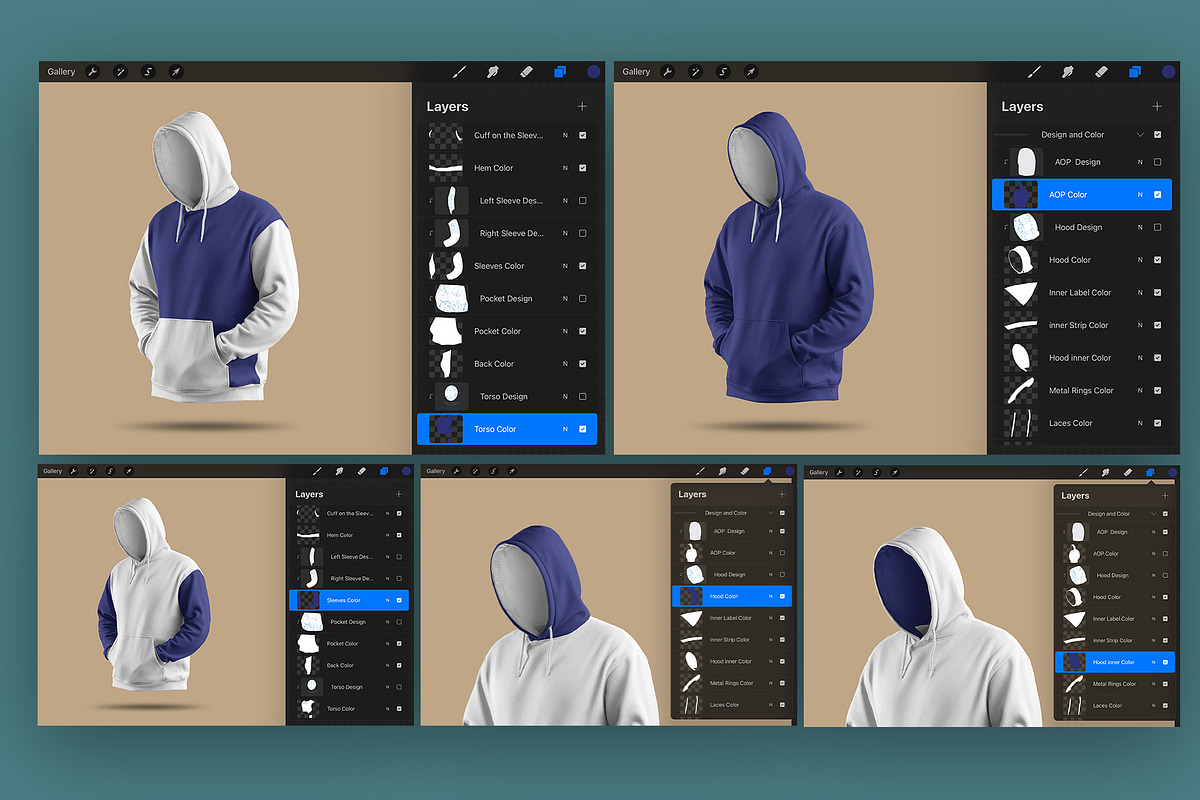 Mockup Oversize Hoodie for Procreate, a Hoody Mockup by Grow Design Craft Studio (Photo 3 of 7)