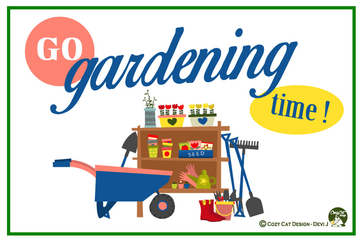 GO Gardening Time Clipart, an Object Illustration by Cozy Cat Design (Photo 2 of 3)