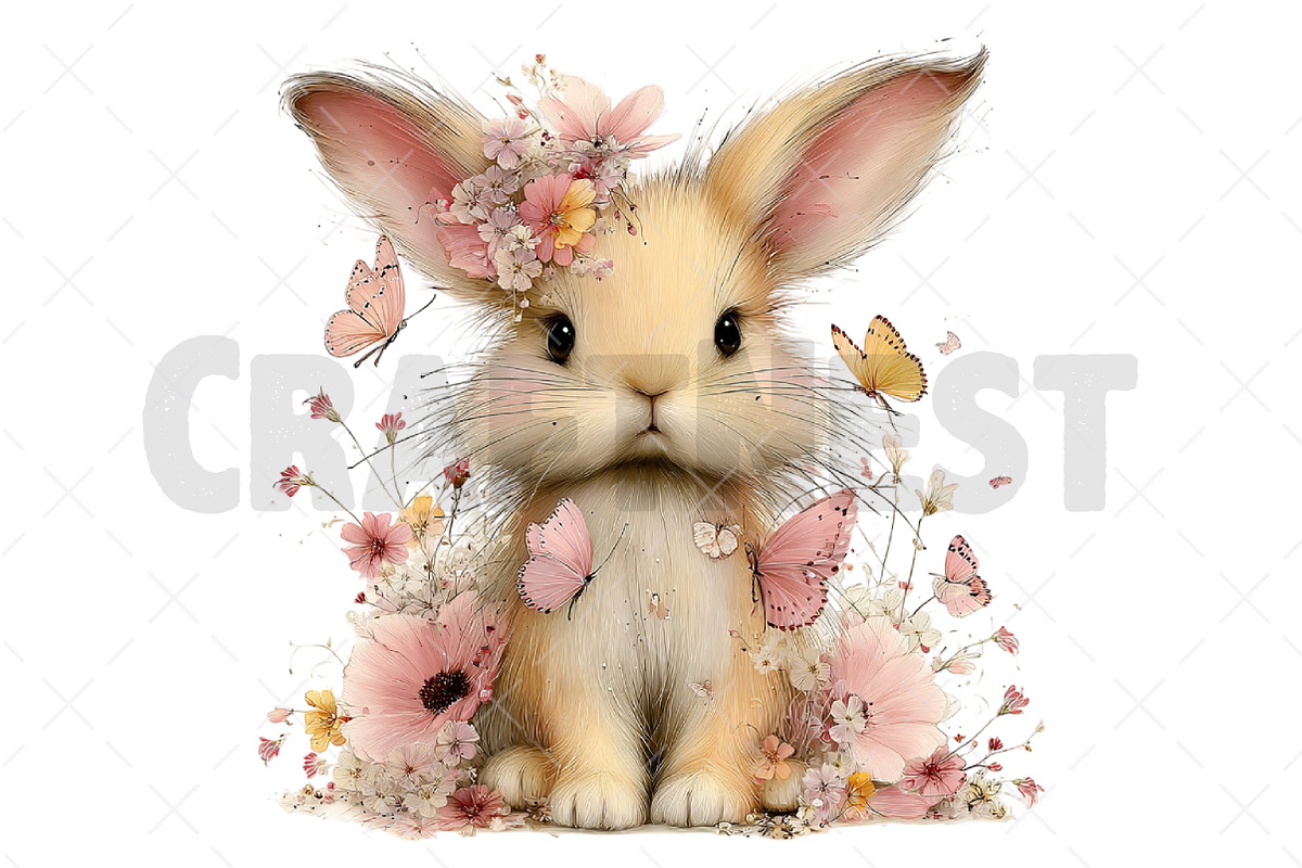 Whimsical Summer Rabbits Clipart, an Illustration by Craft Nest (Photo 9 of 12)